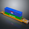 Essential Household Supplies Transported by APL China Shipping Container on Yellow Trailer