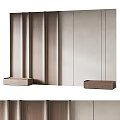 Modern Bedroom Accent Wall Design With Wooden Panels And Built In Shelves