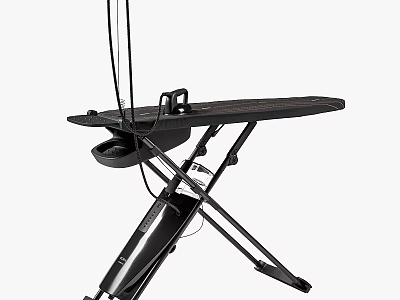 Black Ironing Board with Foldable Stand and Steam Function for Home Use 3d model