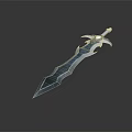 Blue Crystal Ice Themed Decorative Sword With Sharp Blade And Reflection