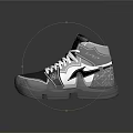 White Black And Blue High Top Sneakers With Stylish Patterns And Transparent Sole
