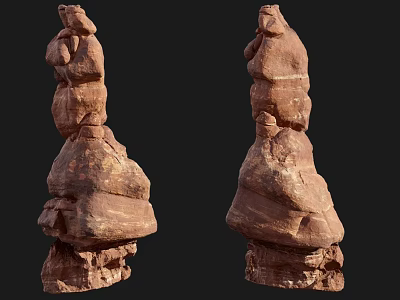 Artistic Stone And Wood Sculptures With Layered Texture And Natural Design 3d model