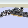 Traditional Modern Building Exterior With Sloped Roof White Facade And Multiple Windows