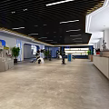 Modern Exhibition Hall Interior With Robots Display Equipment and Modern Ceiling Design