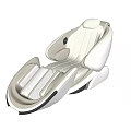 Modern Massage Chair With Streamlined Design White Black Color And Striped Backrest