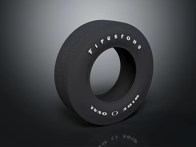 Firestone Original Black Tire With Smooth Surface And Classic Design Details 3d model