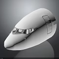 Futuristic Spacecraft Cockpit Design With White Exterior Observation Windows And Access Hatch