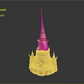 Golden Thai Style Pagoda Model With Intricate Multi tiered Design And Spire