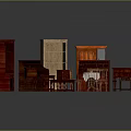 Vintage Wooden Furniture Collection With Bookcases Desks Tables Chairs And Cabinets