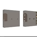 Modern Light Colored Wardrobe Design With Curved Open Compartments Round Cutouts And Drawers