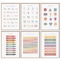 Colorful Kids Learning Photo Wall With Alphabet Numbers Shapes Colors Count To 100 And Days