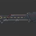 Futuristic SciFi Weapon Design With Black Body And Red Accents