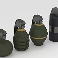 Various Green And Black Grenade Models With Different Military Designs For