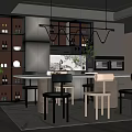 Modern Restaurant Interior Design With Open Kitchen And Stylish Dining Setup