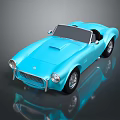 Blue Classic Convertible Sports Car With Shiny Body And Chrome Details