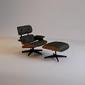 Stylish Leather Leisure Chair With Matching Ottoman And Wooden Swivel Base Design