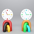 Watch Ornaments Children's Watch Alarm Clock Decorations Creative Ornaments Living Room Ornaments Seat Clock Home Accessories Simple Table Ornaments 3d model