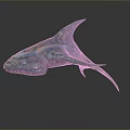 Iridescent Teal Aquatic Animal With Streamlined Body Unique Fins And Dark Background Reflection