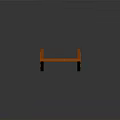 Orange Wooden Swing Set With Frame Hanging Seats And White Ropes