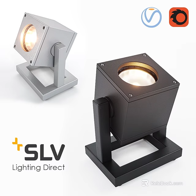SLV Lighting Direct Outdoor Lights Silver And Black Square Design Sturdy Bracket For Outdoor Illumination 3d model 