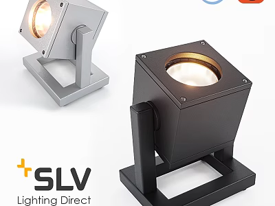 SLV Lighting Direct Outdoor Lights Silver And Black Square Design Sturdy Bracket For Outdoor Illumination 3d model