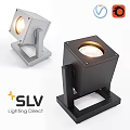 SLV Lighting Direct Outdoor Lights Silver And Black Square Design Sturdy Bracket For Outdoor Illumination