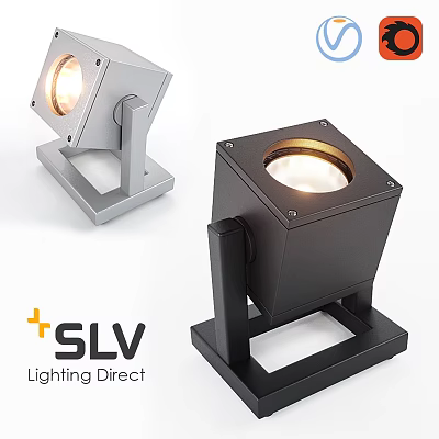 SLV Lighting Direct Outdoor Lights Silver And Black Square Design Sturdy Bracket For Outdoor Illumination 3d model