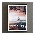 Artistic Figure Painting of Girl on Swing Under Tree with Sky Clouds Download