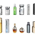 Assorted Beauty Cosmetic Perfume Bottles With Various Shapes Colors And Designs