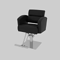 Professional Black Leather Barber Chair With Chrome Metal Base For Salon