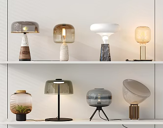 Modern Light Luxury Table Lamp Combination Glass Table Lamp Marble Metal 3d model