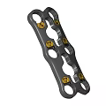 Orthopedic Bone Plate with Multiple Holes and Golden Screws for Fracture Fixation in Surgery