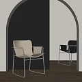 Modern Dining Chairs With Beige Black Upholstery Metal Frame By Gray Beige Arched Walls