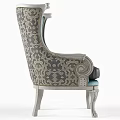 Luxurious Teal Velvet Accent Chair With Intricate Carvings And Metal Accents