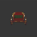 Red Playground Sled With Gold Decorations And Green Seats For Children Play Equipment