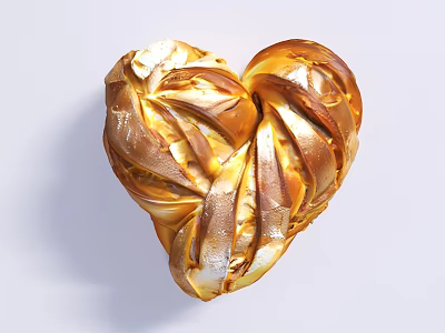 Love Bread Breakfast Main Food Love Whole Wheat Bread Dirty Bag Baking Bread Baking 3d model