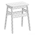 Set Of Two Modern Wooden Bar Stools With Simple Design And Natural Wood