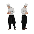 Modern man chef figure 3d model