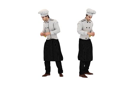 Modern man chef figure 3d model