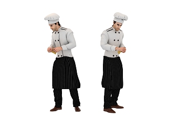 Modern man chef figure 3d model