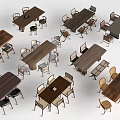 Modern Wooden Dining Table Sets With Matching Chairs And Various Designs 3d model