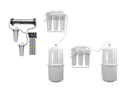 Public Facilities Water Treatment Systems With Filters Storage Tanks And Filter Cartridges 3d model