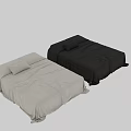Double Bed Featuring Soft Wrinkled Linen Bedspread And Cozy Pillows In Neutral Tone