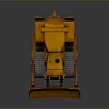 Yellow Bulldozer with Tracks and Front Blade as Heavy Duty Functional Vehicle