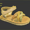 Comfortable Children's Sandals With Colorful Straps Beige Upper Sole And Buckle Design