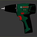 Bosch Green And Black Cordless Drill With Ergonomic Handle And Red Button 3d model