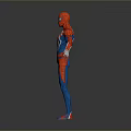 Spider Man Game Movie Character In Red Blue Costume With Spider Logo Standing Pose