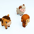 Cute Cartoon Reptile Figurines Set With Friendly Expressions And Colorful Details