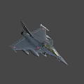 Gray Military Fighter Jet Flying With Underwing Missiles And Clear Cockpit