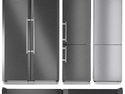 Modern Stainless Steel Refrigerators And Freezers For Home Kitchen Appliances 3d model